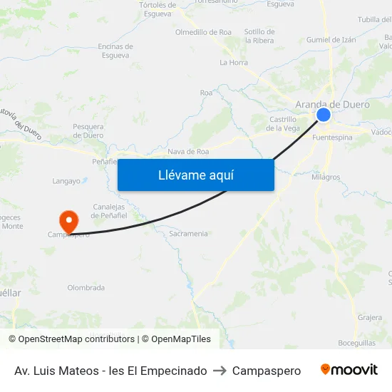 Av. Luis Mateos - Ies El Empecinado to Campaspero map