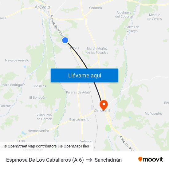 Espinosa De Los Caballeros (A-6) to Sanchidrián map