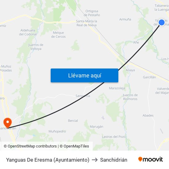 Yanguas De Eresma (Ayuntamiento) to Sanchidrián map