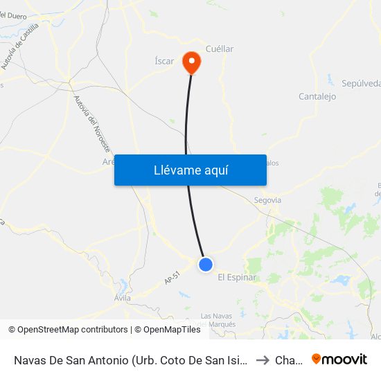 Navas De San Antonio (Urb. Coto De San Isidro) to Chañe map