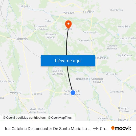Ies Catalina De Lancaster De Santa María La Real De Nieva to Chañe map