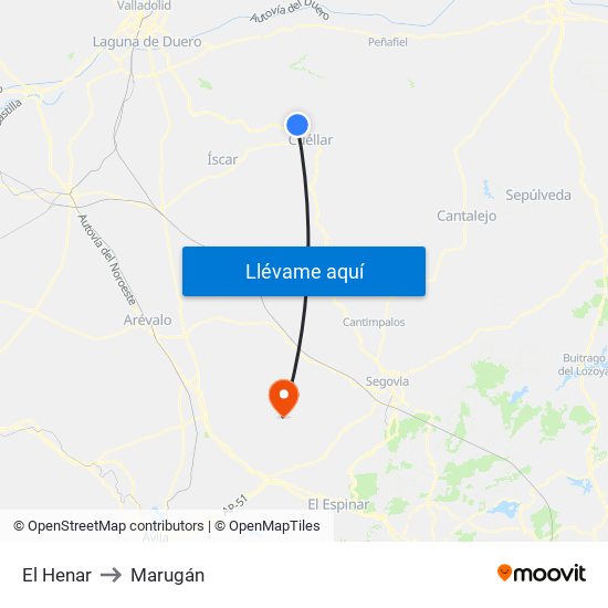 El Henar to Marugán map