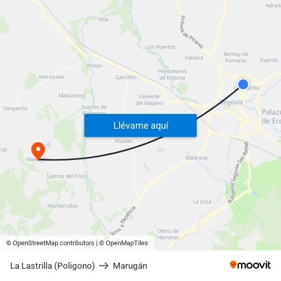 La Lastrilla (Poligono) to Marugán map