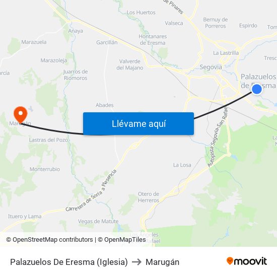 Palazuelos De Eresma (Iglesia) to Marugán map