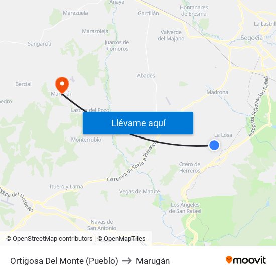 Ortigosa Del Monte (Pueblo) to Marugán map