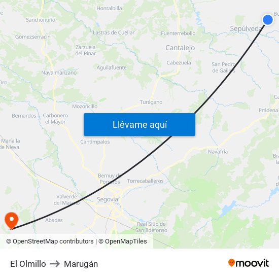 El Olmillo to Marugán map