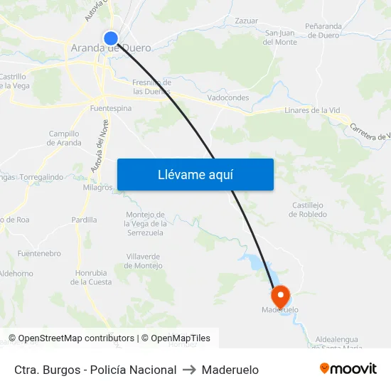 Ctra. Burgos - Policía Nacional to Maderuelo map