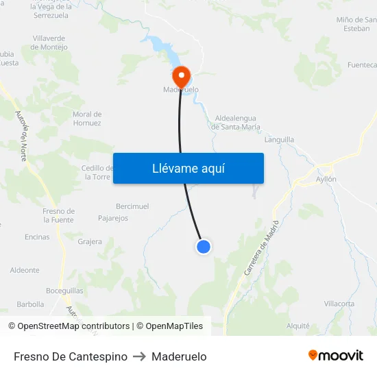 Fresno De Cantespino to Maderuelo map