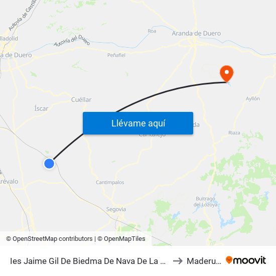 Ies Jaime Gil De Biedma De Nava De La Asunción to Maderuelo map
