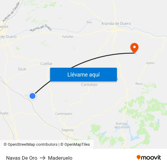 Navas De Oro to Maderuelo map
