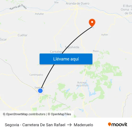 Segovia - Carretera De San Rafael to Maderuelo map