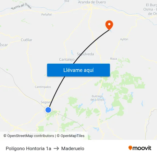Polígono Hontoria 1a to Maderuelo map