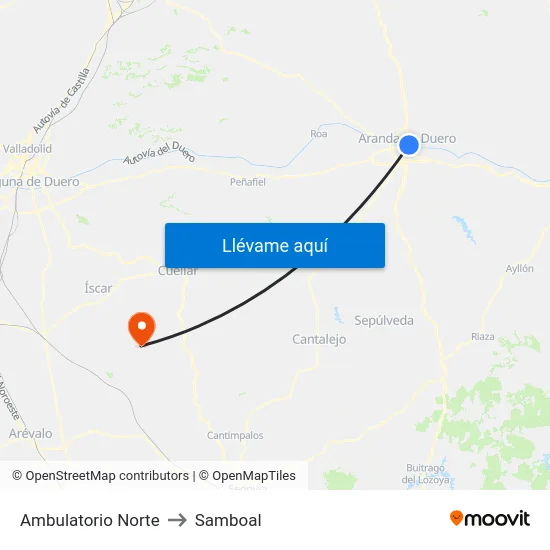 Ambulatorio Norte to Samboal map