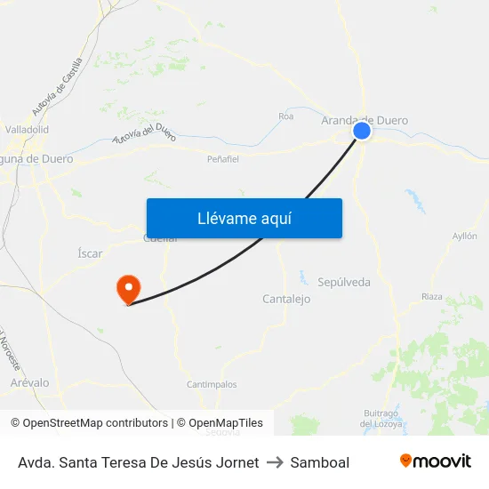 Avda. Santa Teresa De Jesús Jornet to Samboal map