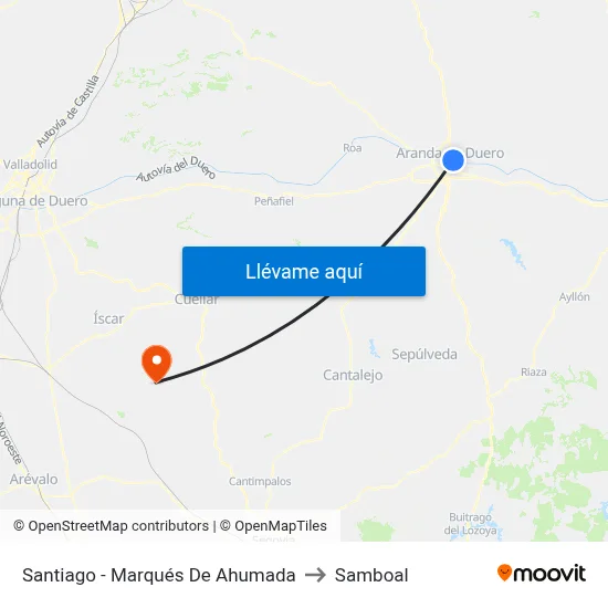 Santiago - Marqués De Ahumada to Samboal map