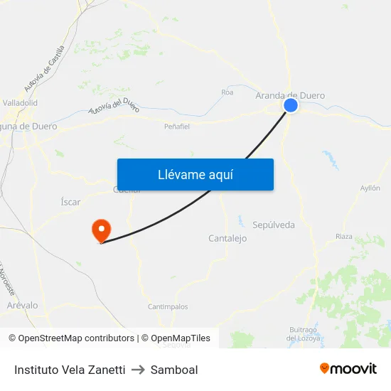 Instituto Vela Zanetti to Samboal map
