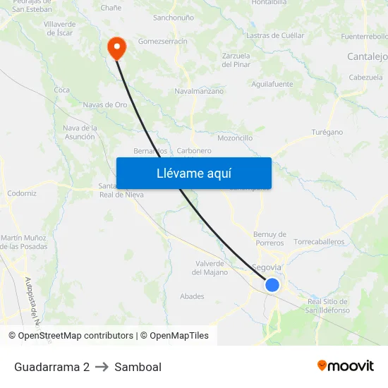 Guadarrama 2 to Samboal map