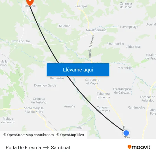 Roda De Eresma to Samboal map