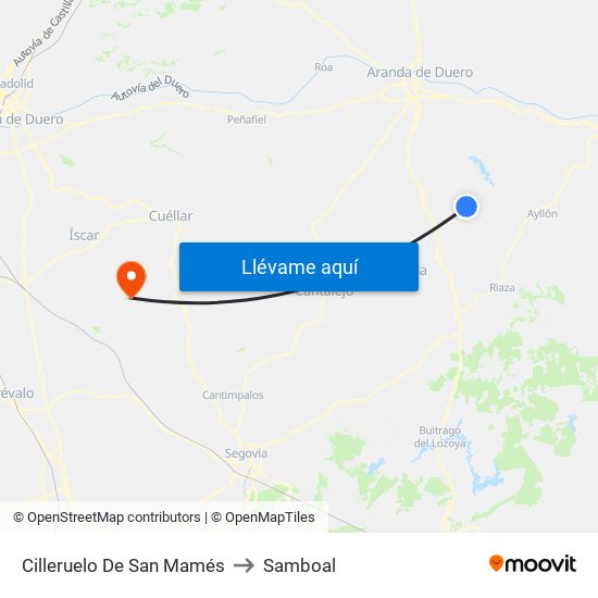 Cilleruelo De San Mamés to Samboal map