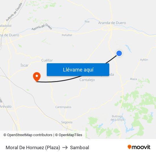 Moral De Hornuez (Plaza) to Samboal map