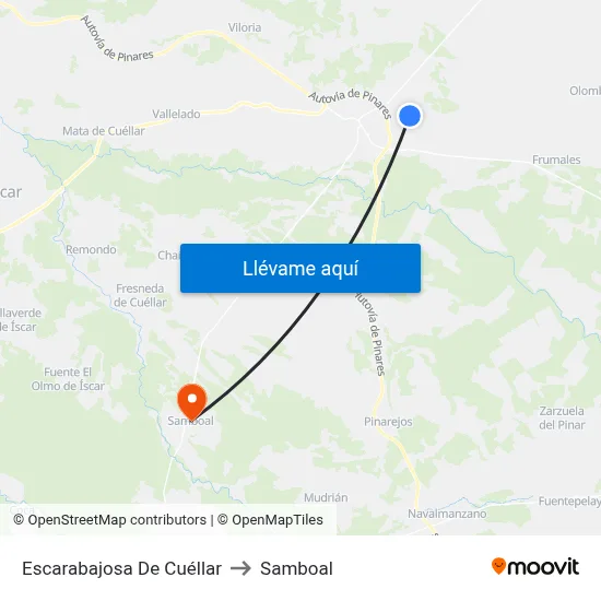 Escarabajosa De Cuéllar to Samboal map