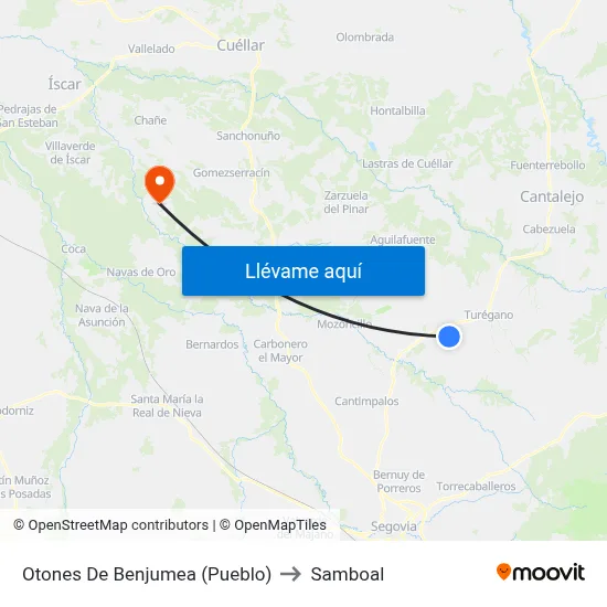 Otones De Benjumea (Pueblo) to Samboal map