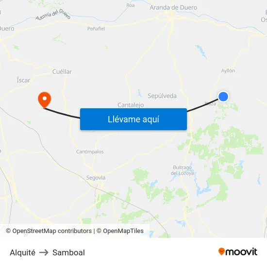 Alquité to Samboal map