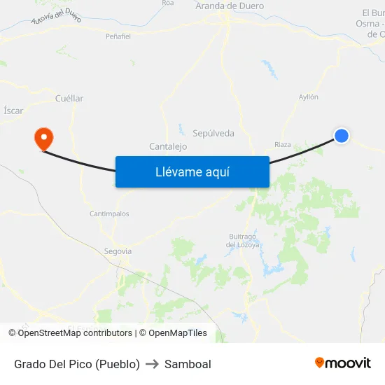 Grado Del Pico (Pueblo) to Samboal map