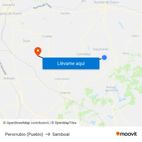 Perorrubio (Pueblo) to Samboal map