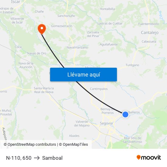 N-110, 650 to Samboal map