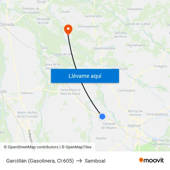 Garcillán (Gasolinera, Cl-605) to Samboal map
