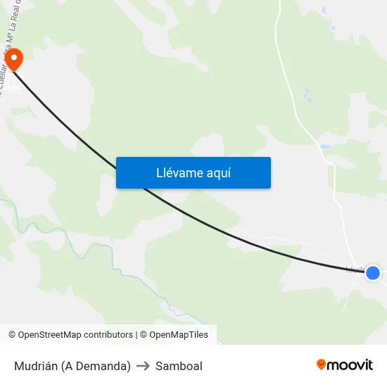 Mudrián (A Demanda) to Samboal map