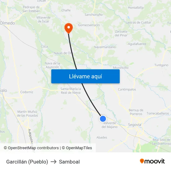Garcillán (Pueblo) to Samboal map