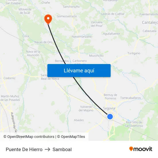 Puente De Hierro to Samboal map