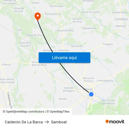 Calderón De La Barca to Samboal map