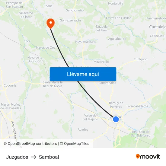 Juzgados to Samboal map