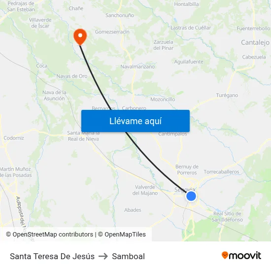 Santa Teresa De Jesús to Samboal map