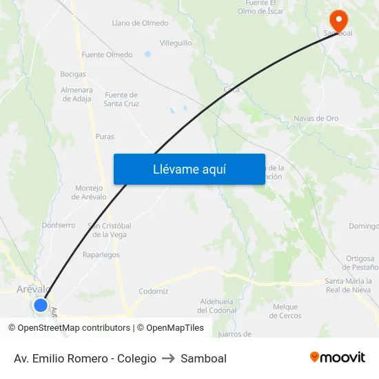 Av. Emilio Romero - Colegio to Samboal map