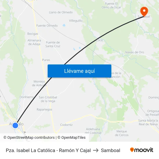 Pza. Isabel La Católica - Ramón Y Cajal to Samboal map