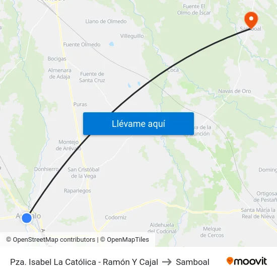 Pza. Isabel La Católica - Ramón Y Cajal to Samboal map