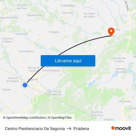 Centro Penitenciario De Segovia to Prádena map