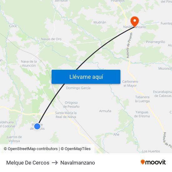 Melque De Cercos to Navalmanzano map