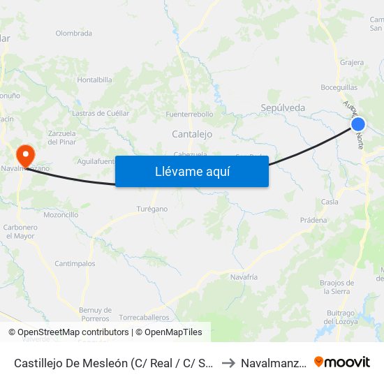 Castillejo De Mesleón (C/ Real / C/ Segovia) to Navalmanzano map