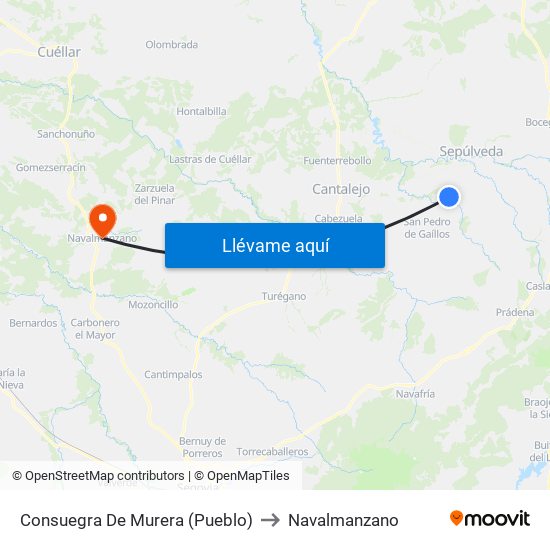 Consuegra De Murera (Pueblo) to Navalmanzano map