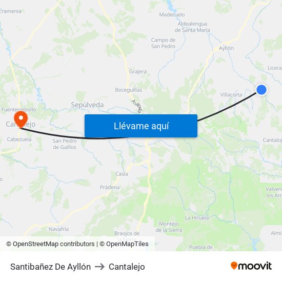 Santibañez De Ayllón to Cantalejo map