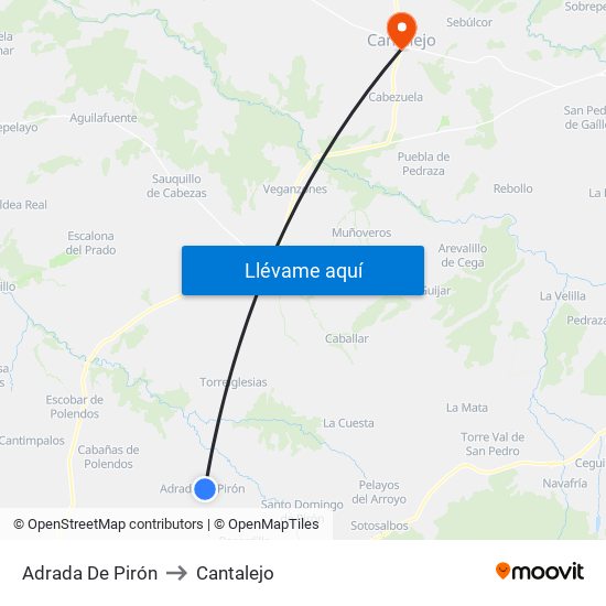 Adrada De Pirón to Cantalejo map