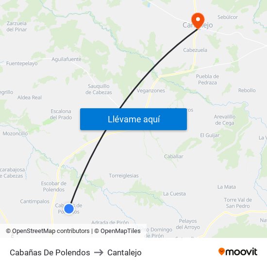 Cabañas De Polendos to Cantalejo map