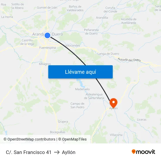 C/. San Francisco 41 to Ayllón map
