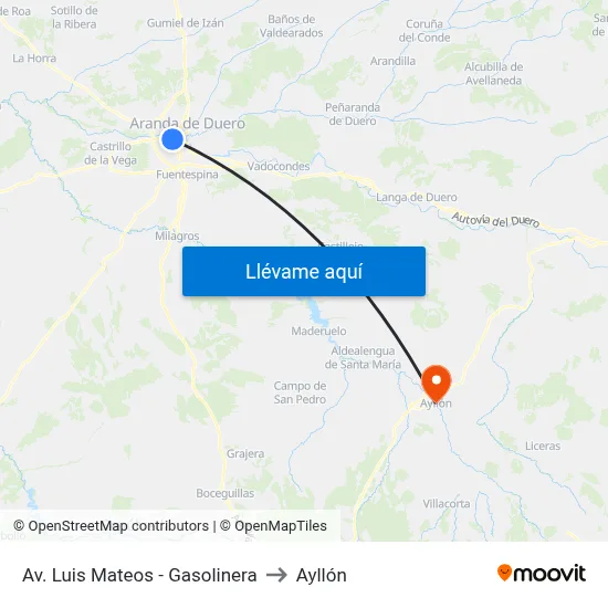 Av. Luis Mateos - Gasolinera to Ayllón map