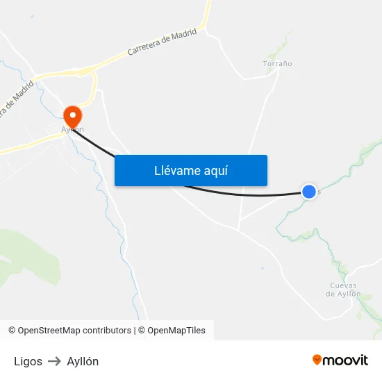 Ligos to Ayllón map